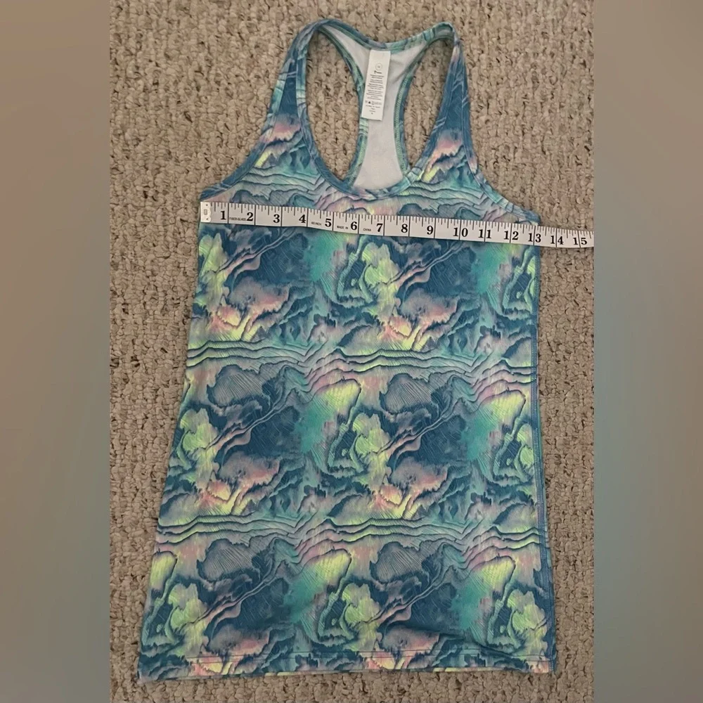 Ivivva Abstract, Blue/Pink/Yellow/Green, Racerback Sports Tank Top, Size 14 Girl